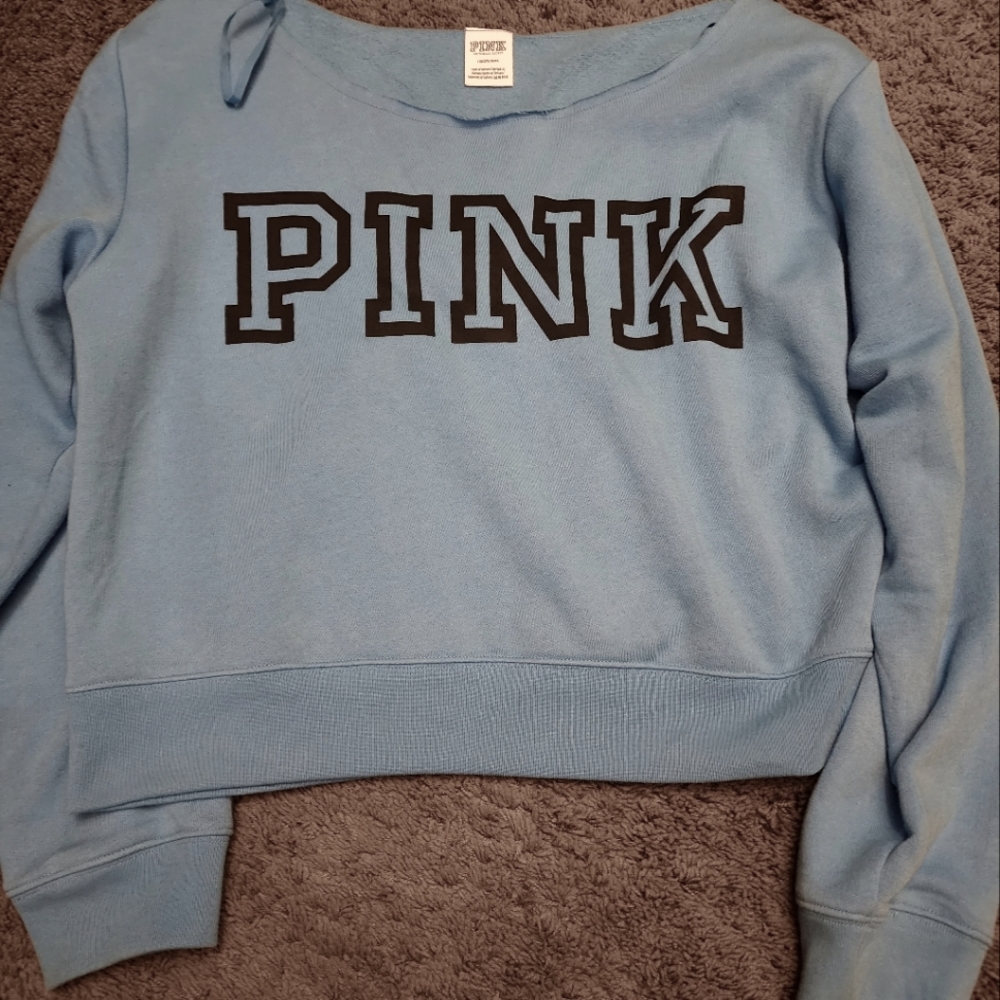 PINK Light Blue Size Large Sweater